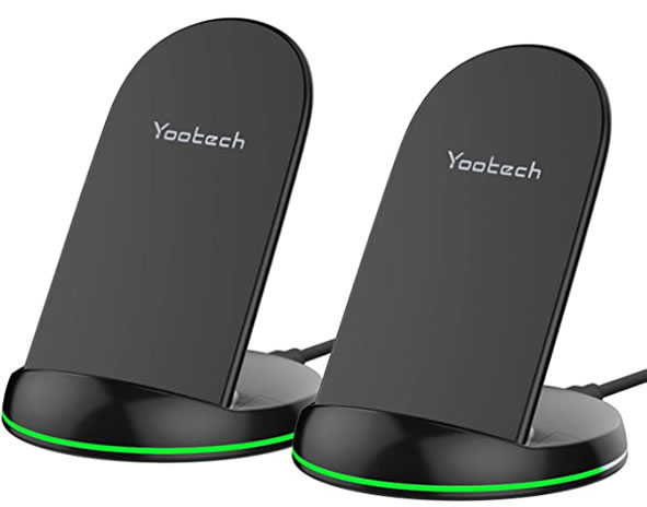 Yootech [2 Pack] Wireless Charger Qi-Certified 10W Max Wireless Charging Stand
